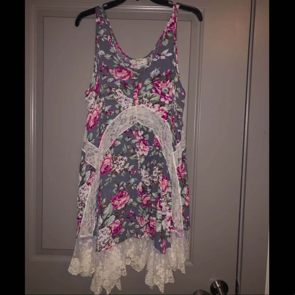 Lace trim dress